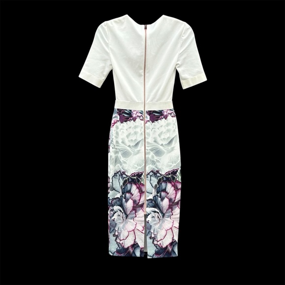 Ted Baker Stephie Cream Multi Illuminated Bloom Belted Dress Size 0 - Picture 3 of 8
